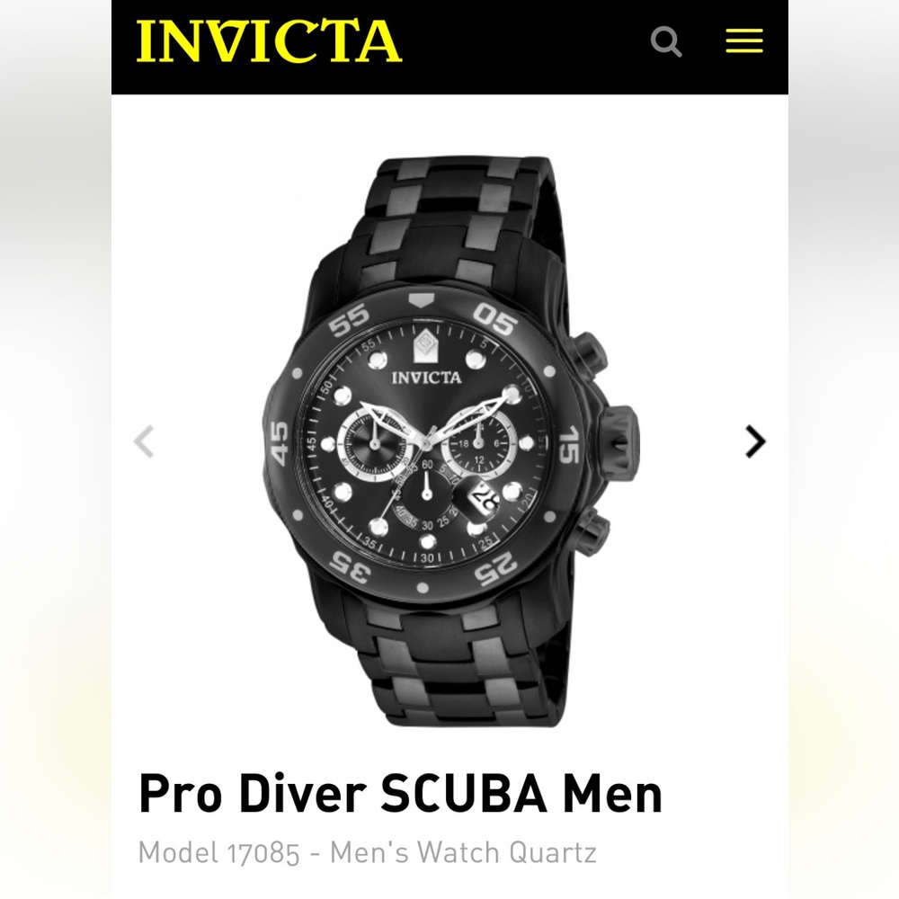 COPY - Invicta Pro Diver SCUBA Men's Watch - Black and White